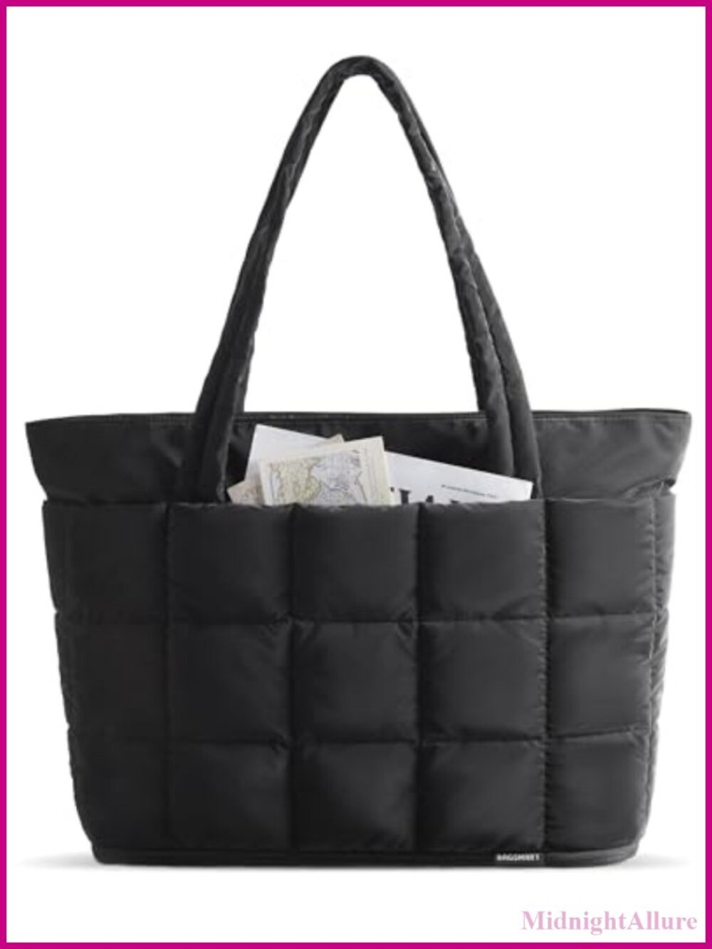 Expandable Puffer Tote Bag Water Resistant Travel Carry On